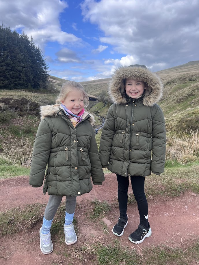 walking up pen y fan with kids