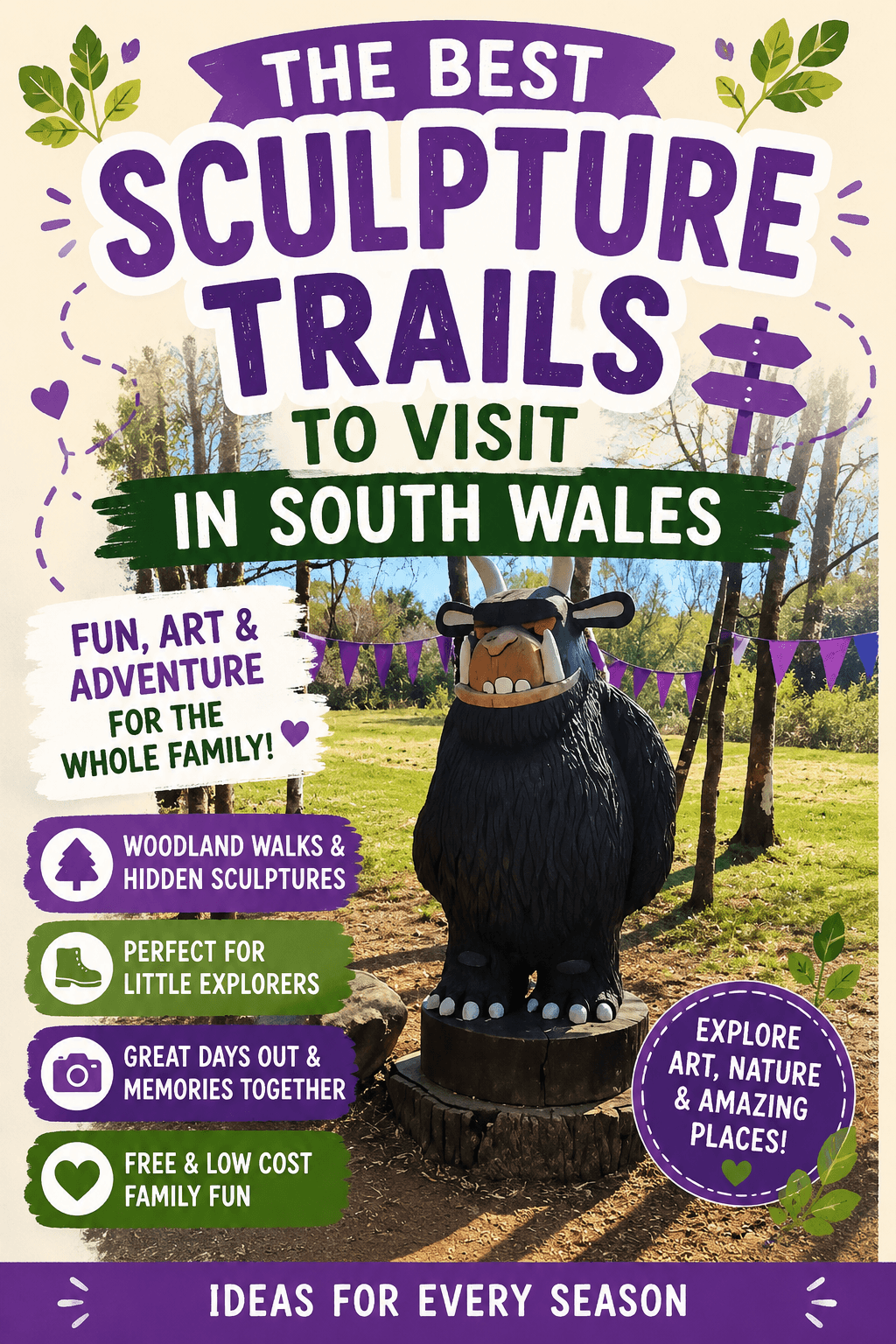 Sculpture Trails to Visit in South Wales with Kids